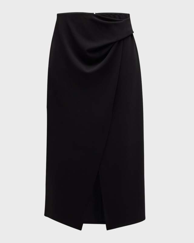 Waldorf Faux-Wrap Midi Skirt