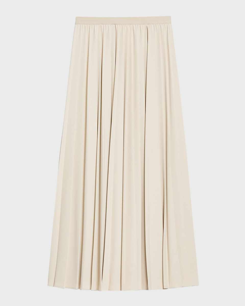 Maesa Pleated Jersey Maxi Skirt