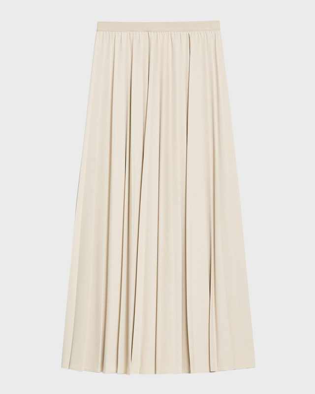Maesa Pleated Jersey Maxi Skirt