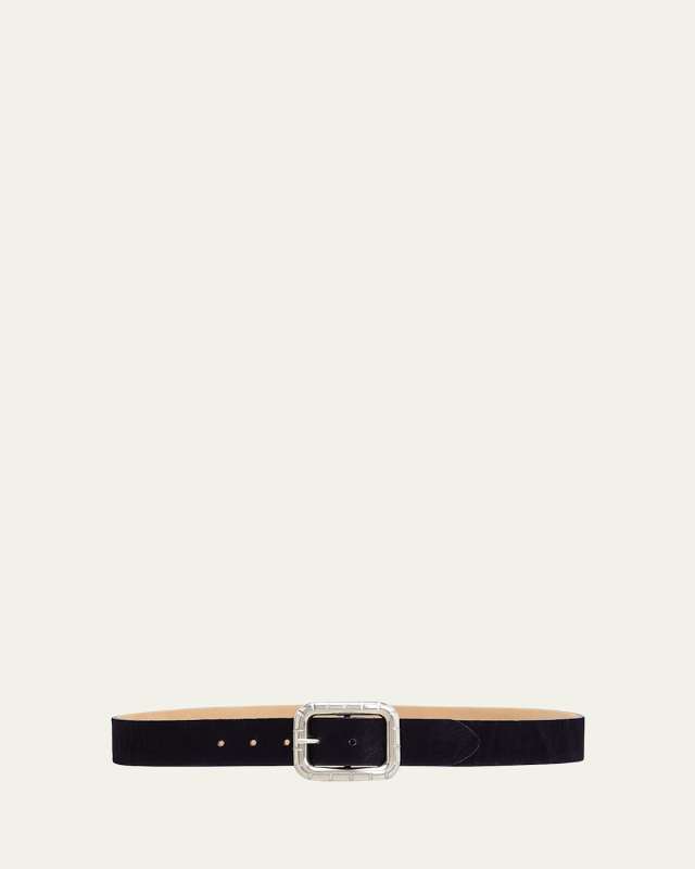 Antique Calf Hair Skinny Belt