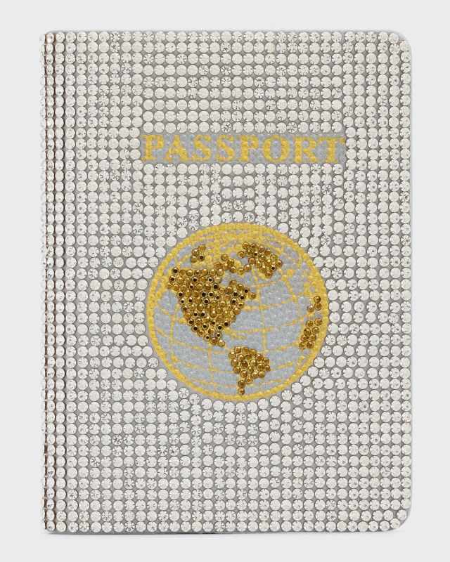 Allover Crystal Passport Holder