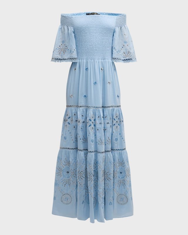 Quinn Smocked Off-Shoulder Maxi Dress