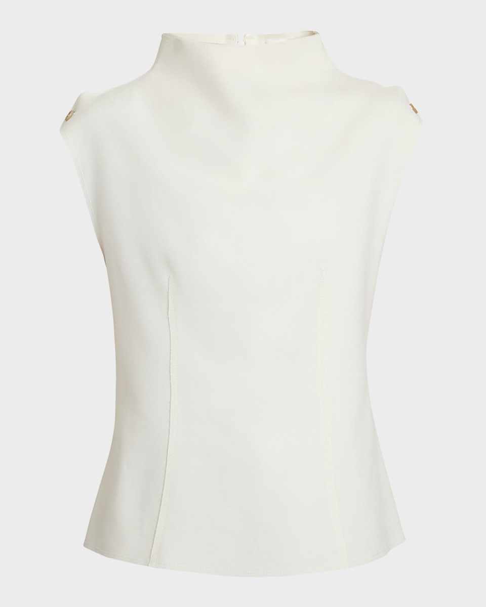 Era Mock-Neck Cap-Sleeve Top