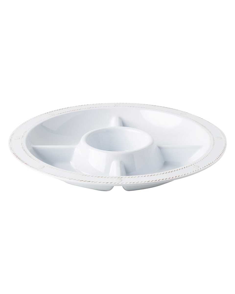 Berry & Thread Melamine 15" Crudite Platter - Whitewash