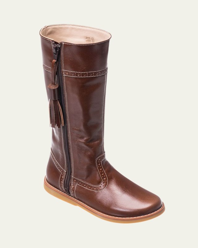 Girl's Leather Riding Boots, Kids