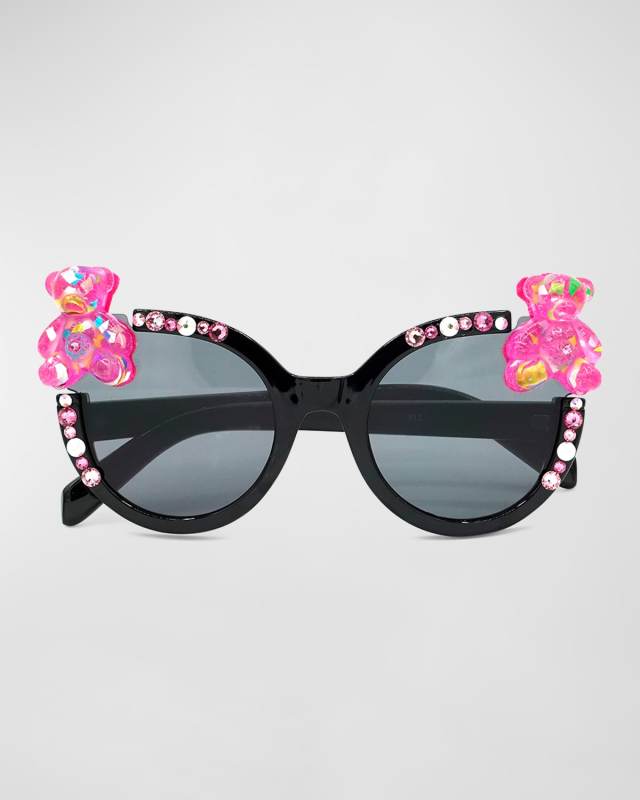 Girl's Cat Eye Sunnies W/ Large Confetti Gummy Bears