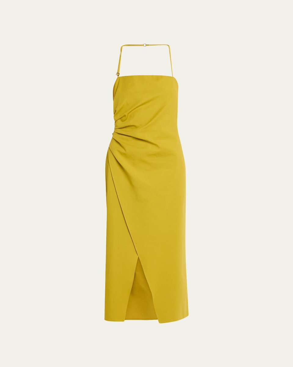 Charlotte Gathered Halter Midi Dress