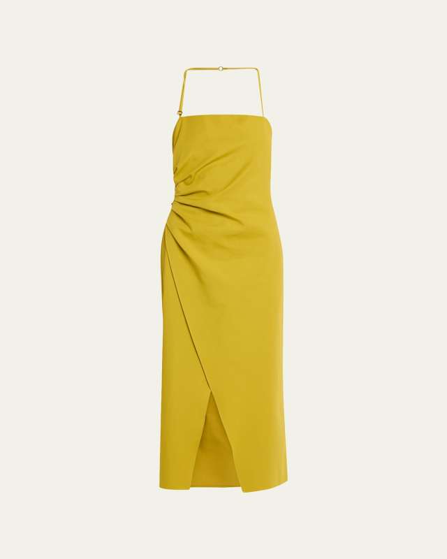 Charlotte Gathered Halter Midi Dress