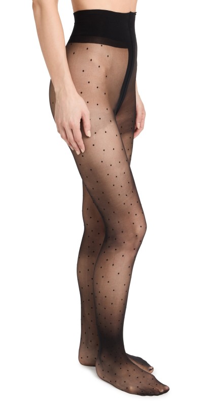 Stems Paris Edit - Sheer & Double Dots Tights Black