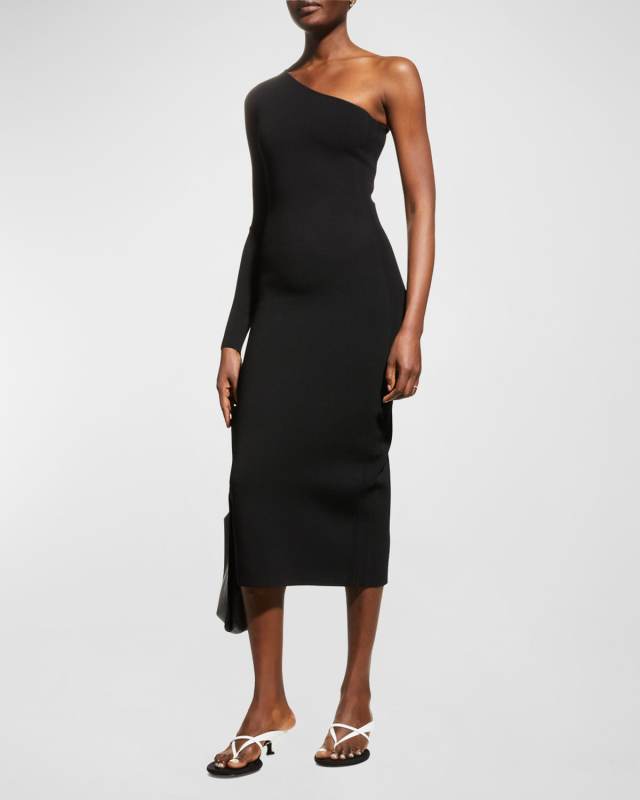 VB Body One-Shoulder Midi Dress