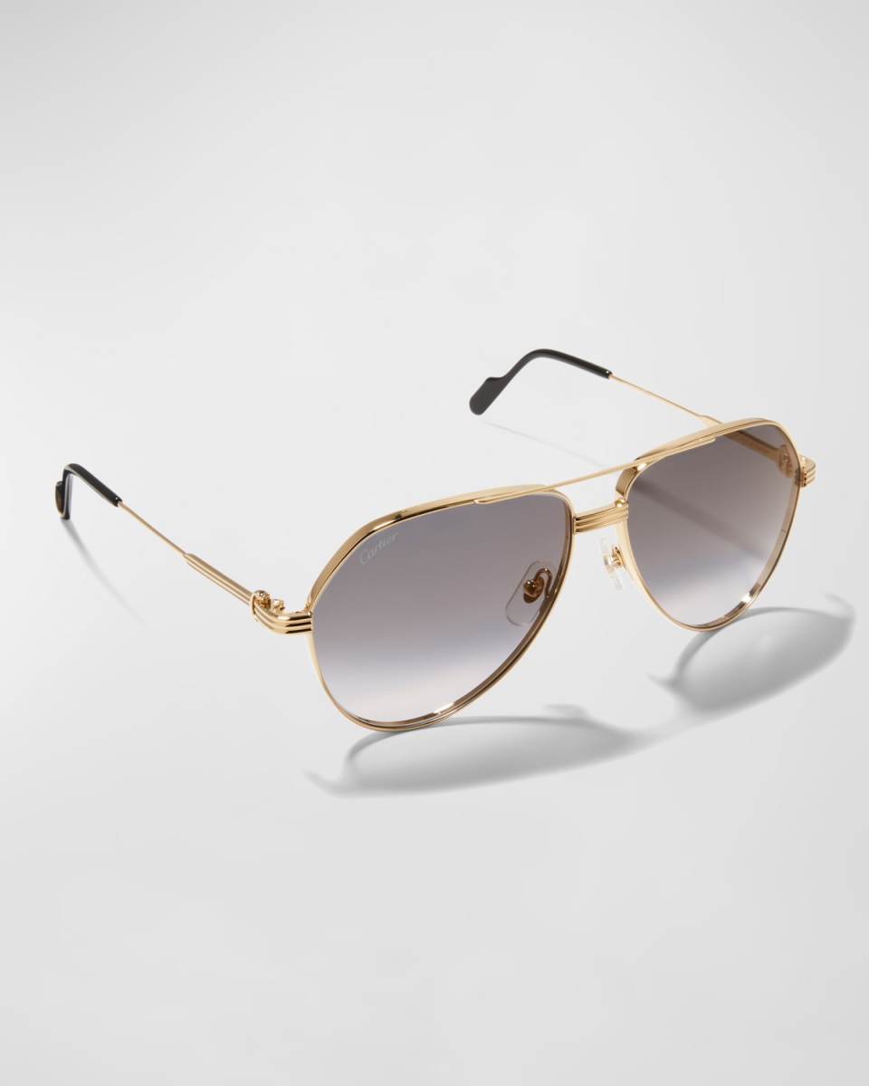 Gradient Metal Aviator Sunglasses