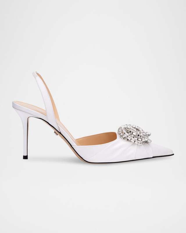 Galaxy Satin Crystal Slingback Pumps