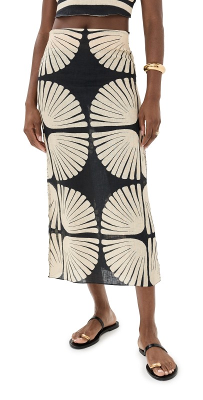 Johanna Ortiz Aura Amaznica Ankle Skirt Black