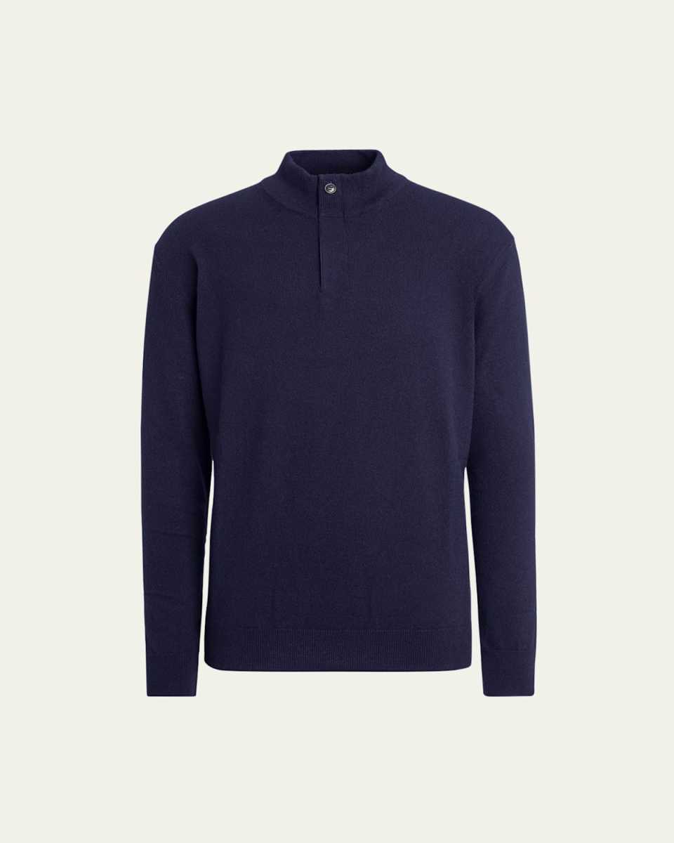 Men's Oasi Cashmere Zip Mock Neck Sweater