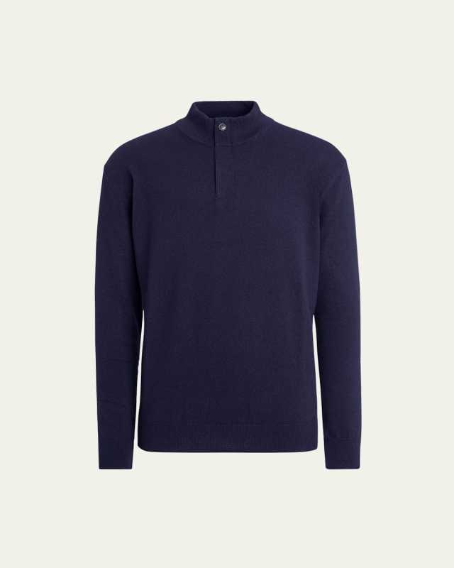 Men's Oasi Cashmere Zip Mock Neck Sweater
