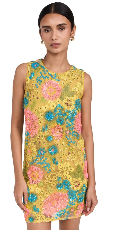 Le Superbe Day Shifter Dress Ojai Flower Sequins