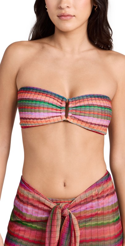 PQ Swim Detail Bandeau Top Jetty Stripe