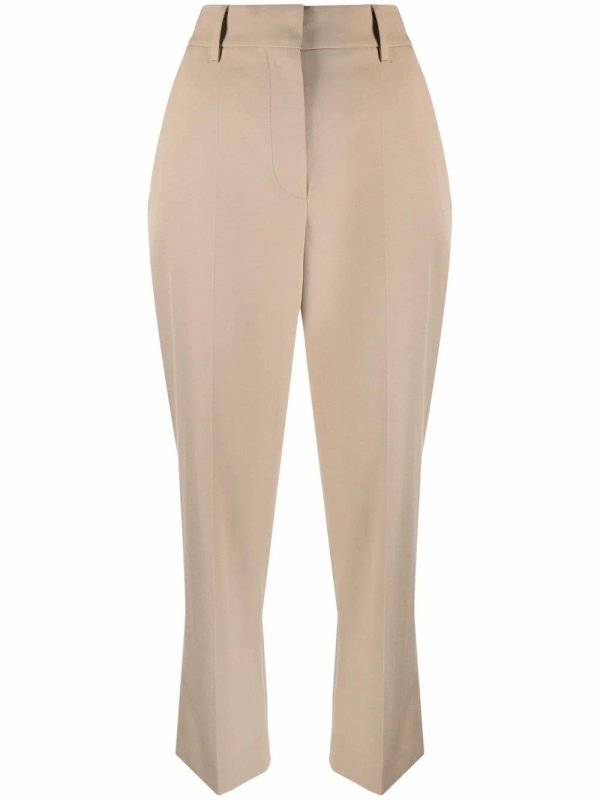 high-waisted cropped trousers