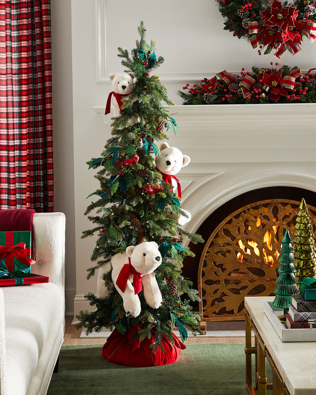 Life-Size Christmas Jubilee Vanilla Cream Cub Trio Tree, 72"