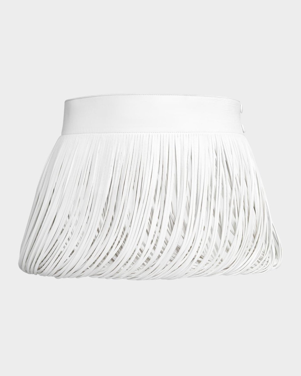 Open Fringe Leather Skirt Belt