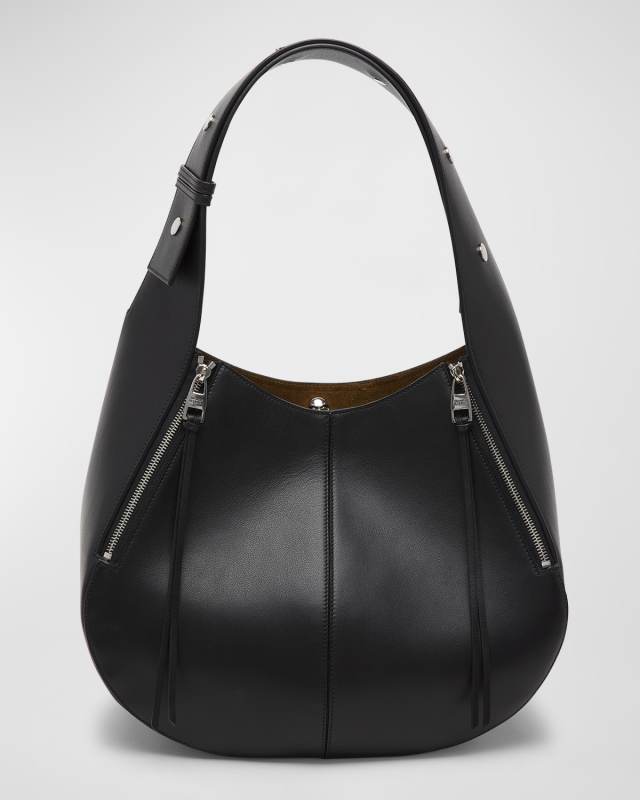 Skull Biker Leather Hobo Bag