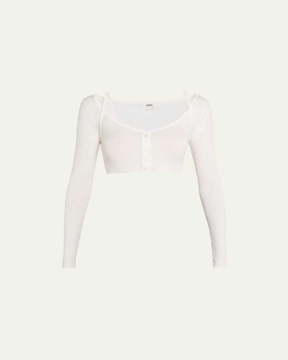 Ribbed Cold-Shoulder Crop Top