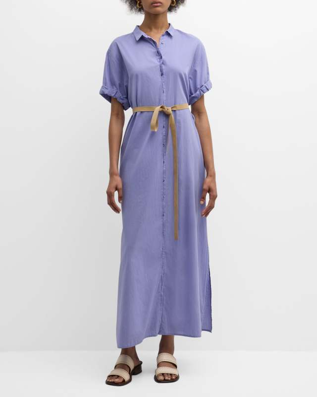 Linnet Belted Cotton Maxi Shirtdress