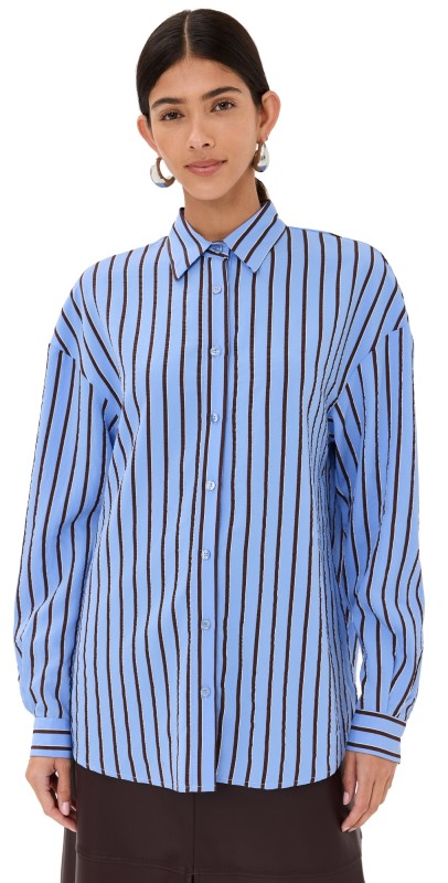 Stella Jean Striped Shirt Light Blue Stripes