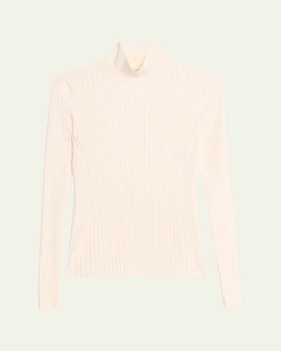 Ribbed Stand-Collar Sweater