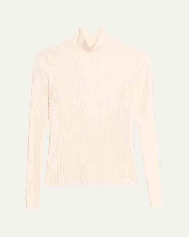 Ribbed Stand-Collar Sweater