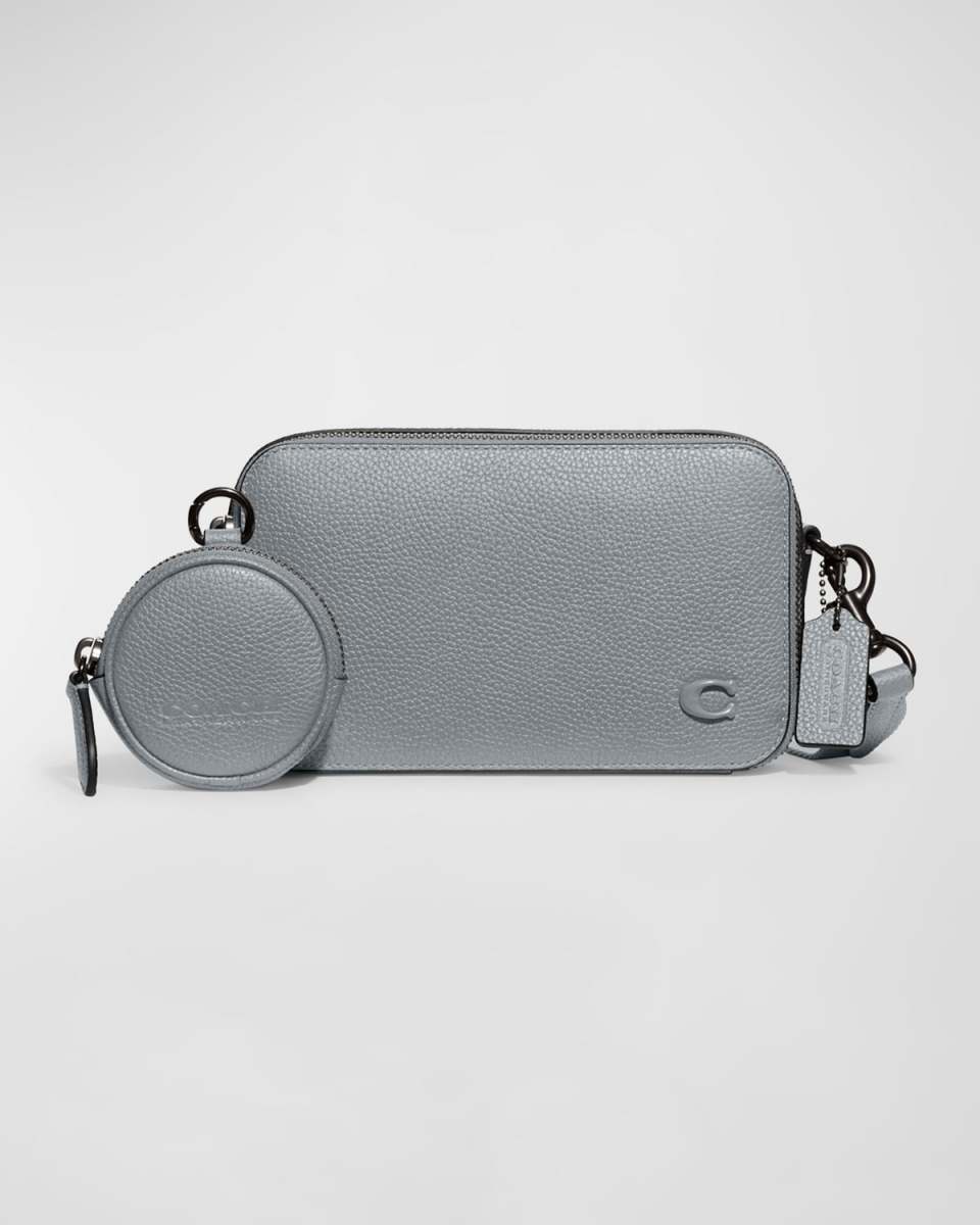 Charter Zip Pebbled Leather Slim Crossbody Bag