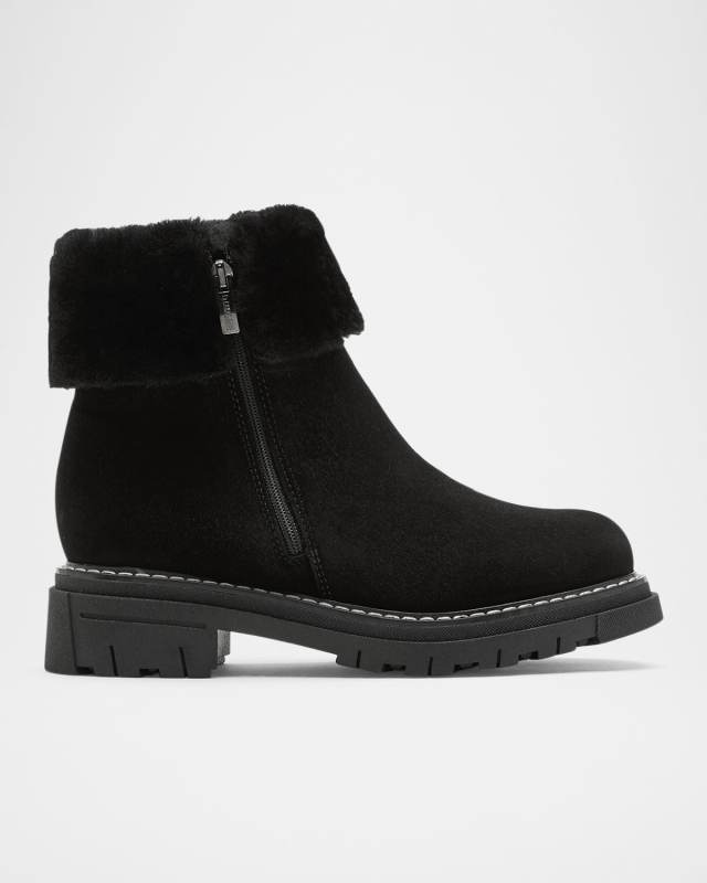 Deedra Suede Shearling Winter Booties