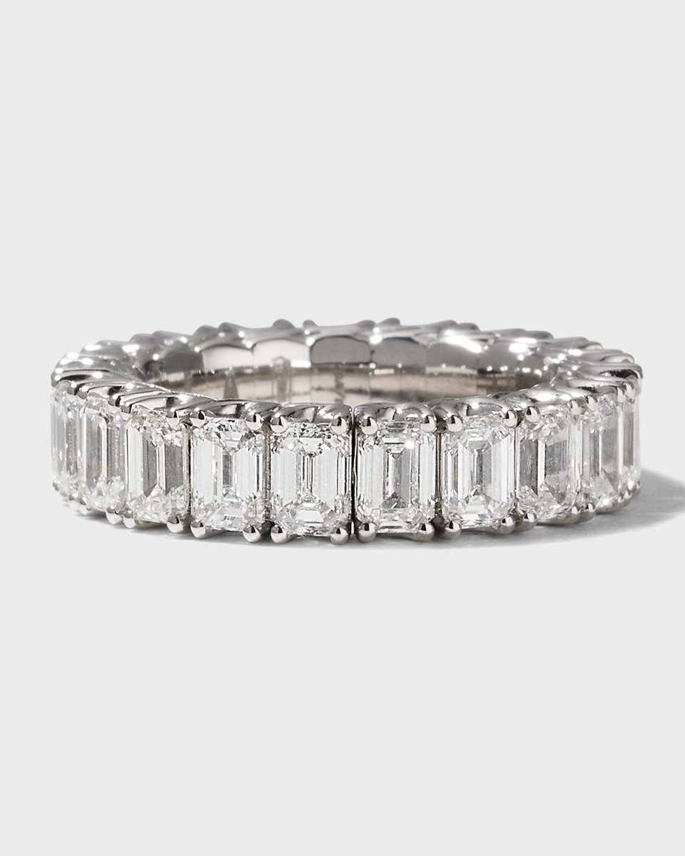 Xpandable 18k White Gold Emerald-Cut Diamond Ring, Size 6.25 - 9.5