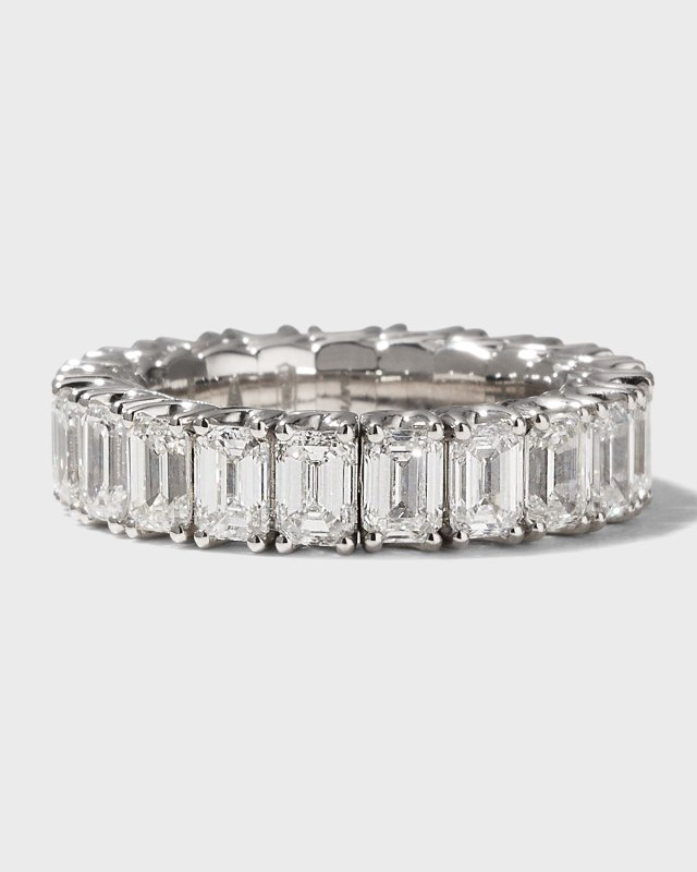 Xpandable 18k White Gold Emerald-Cut Diamond Ring, Size 6.25 - 9.5