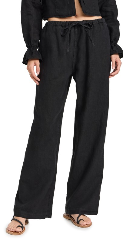 Nation LTD Lucia Tie Waist Pants Jet Black