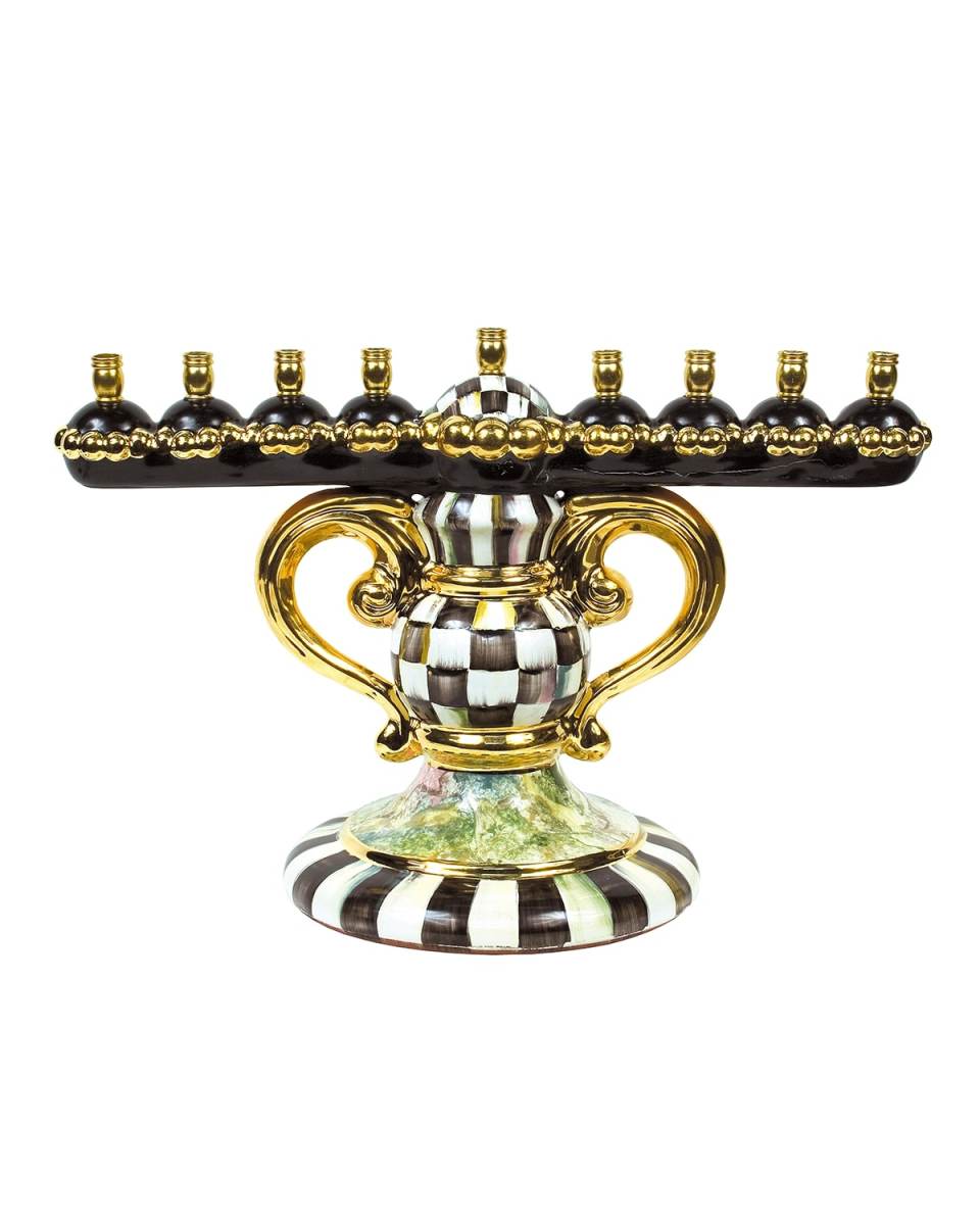 Courtly Check Ceramic Menorah
