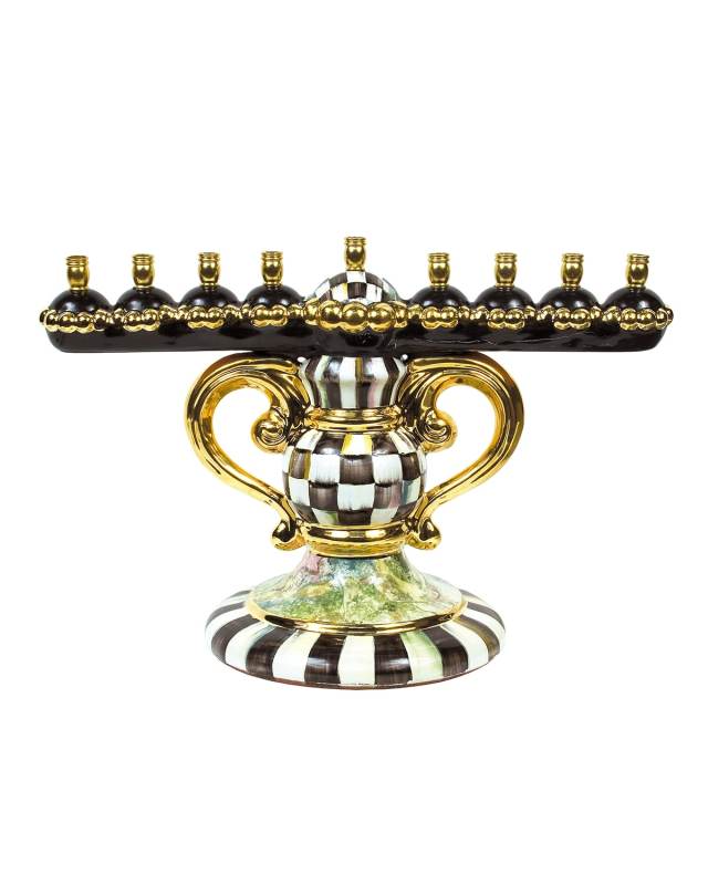 Courtly Check Ceramic Menorah