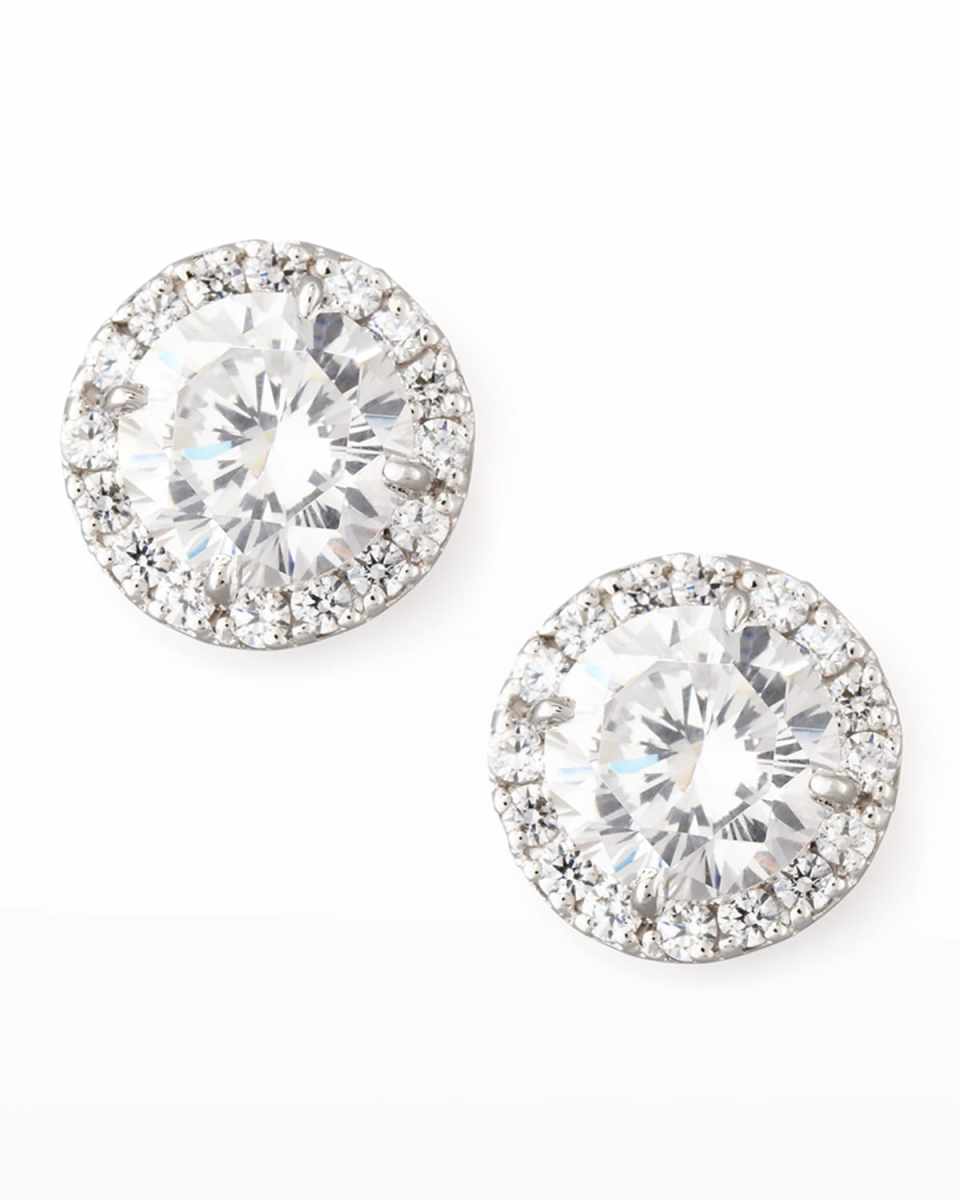 Sterling Silver 1.5ct Pave Stud Earrings