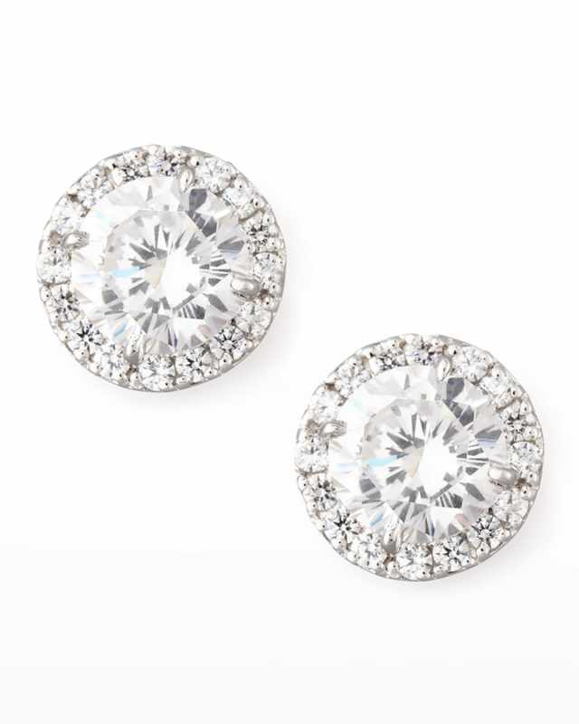 Sterling Silver 1.5ct Pave Stud Earrings