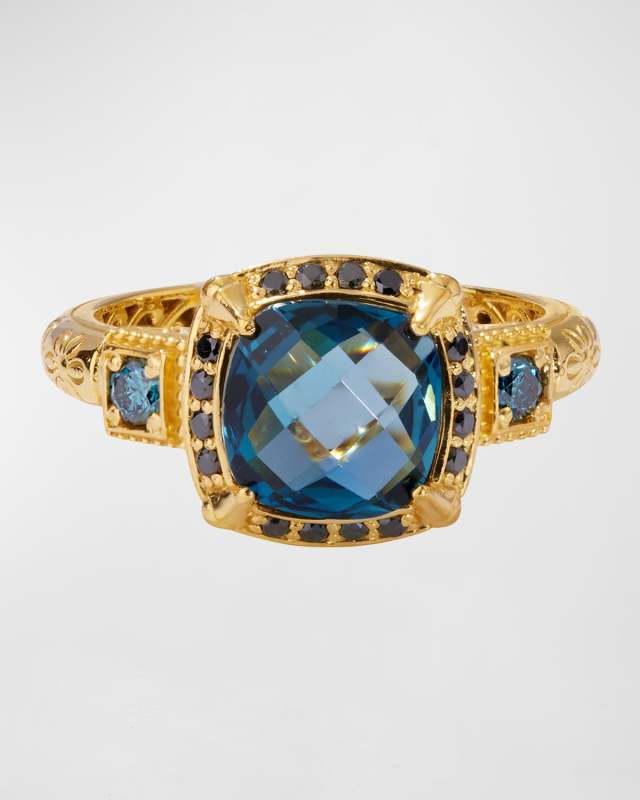 Peridot, White Diamond and White Sapphire Ring, Size