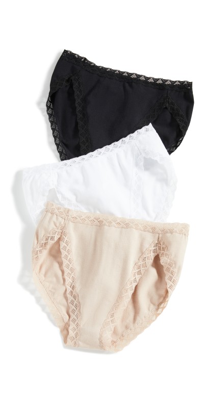 Natori Bliss French Cut Briefs 3-Pack Black/Cafe/White