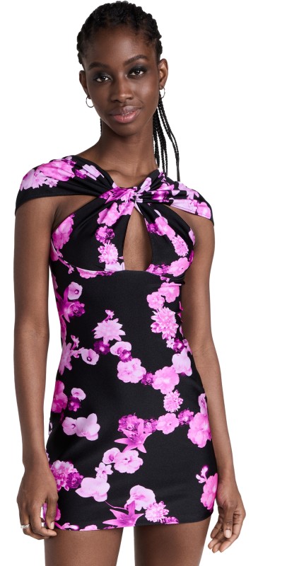 Coperni Cut Out Jersey Dress Pink/Black