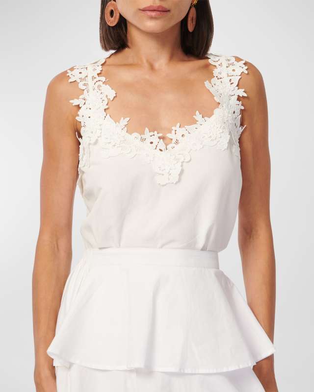 Chels Cotton Crochet Peplum Cami