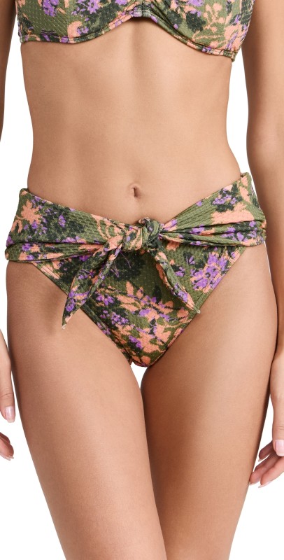 Shoshanna The High Waist Bikini Bottoms Olive/Lavender