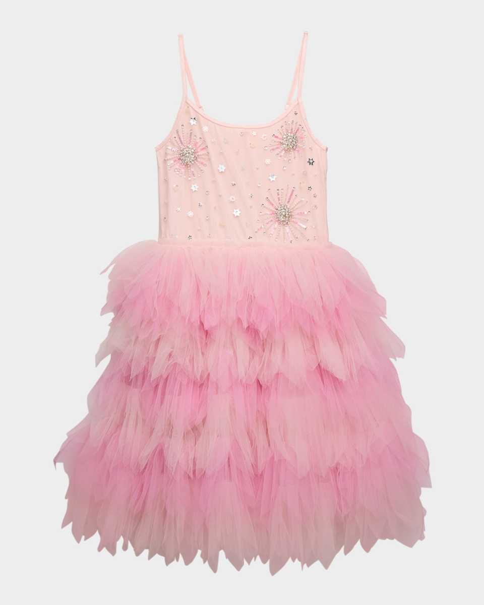 Girl's Fireworks Embellished Tutu Dress, Size 2