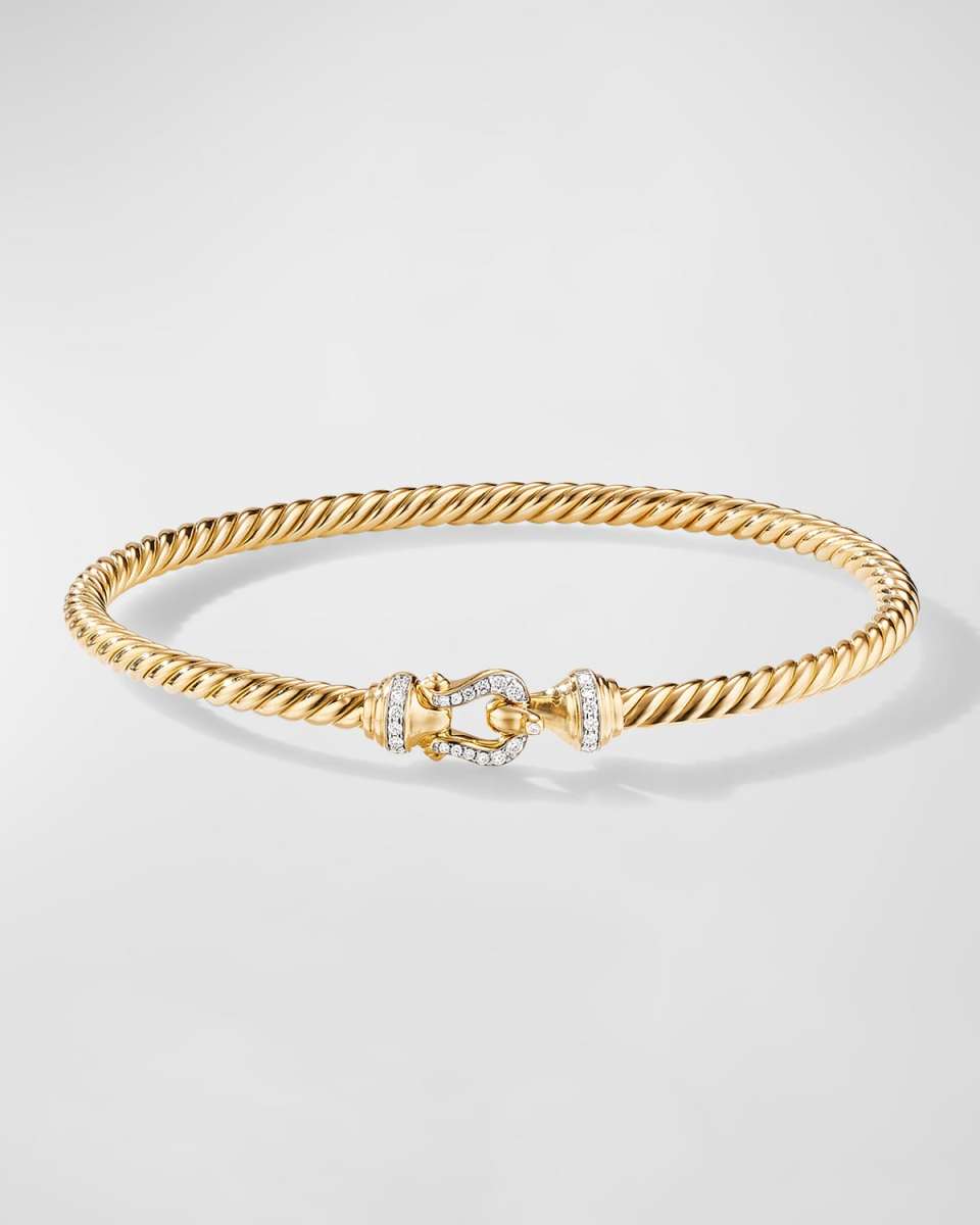Buckle Bracelet with Diamonds in 18K Gold, 3.5