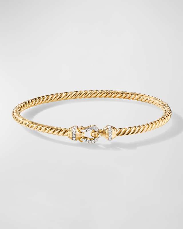 Buckle Bracelet with Diamonds in 18K Gold, 3.5