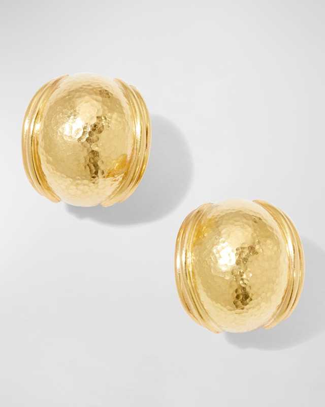 19K Gold Small Puff Earrings