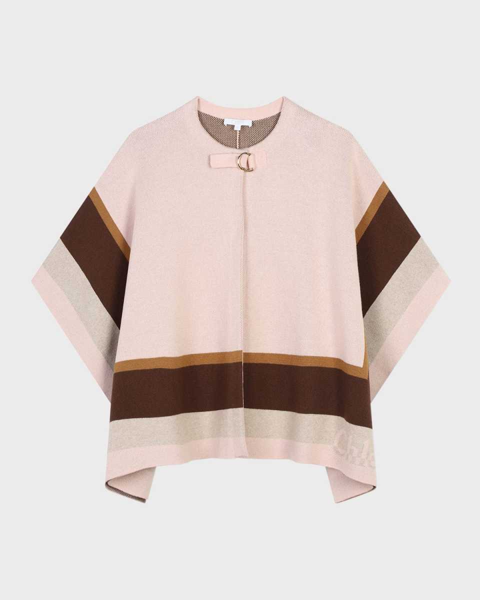 Girl's Striped Logo-Print Cape, Size 8-14