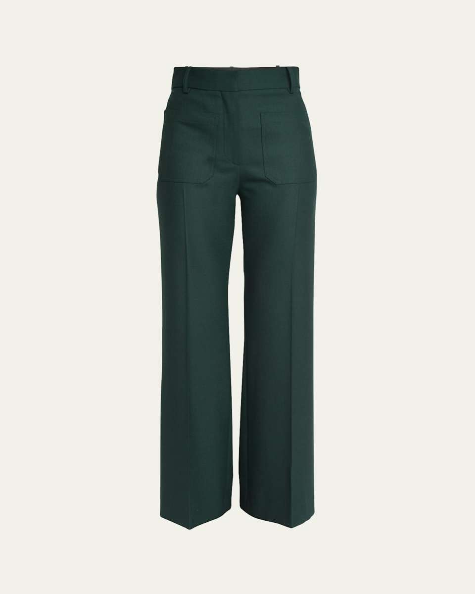 Alina Front-Pocket Wide-Leg Trousers